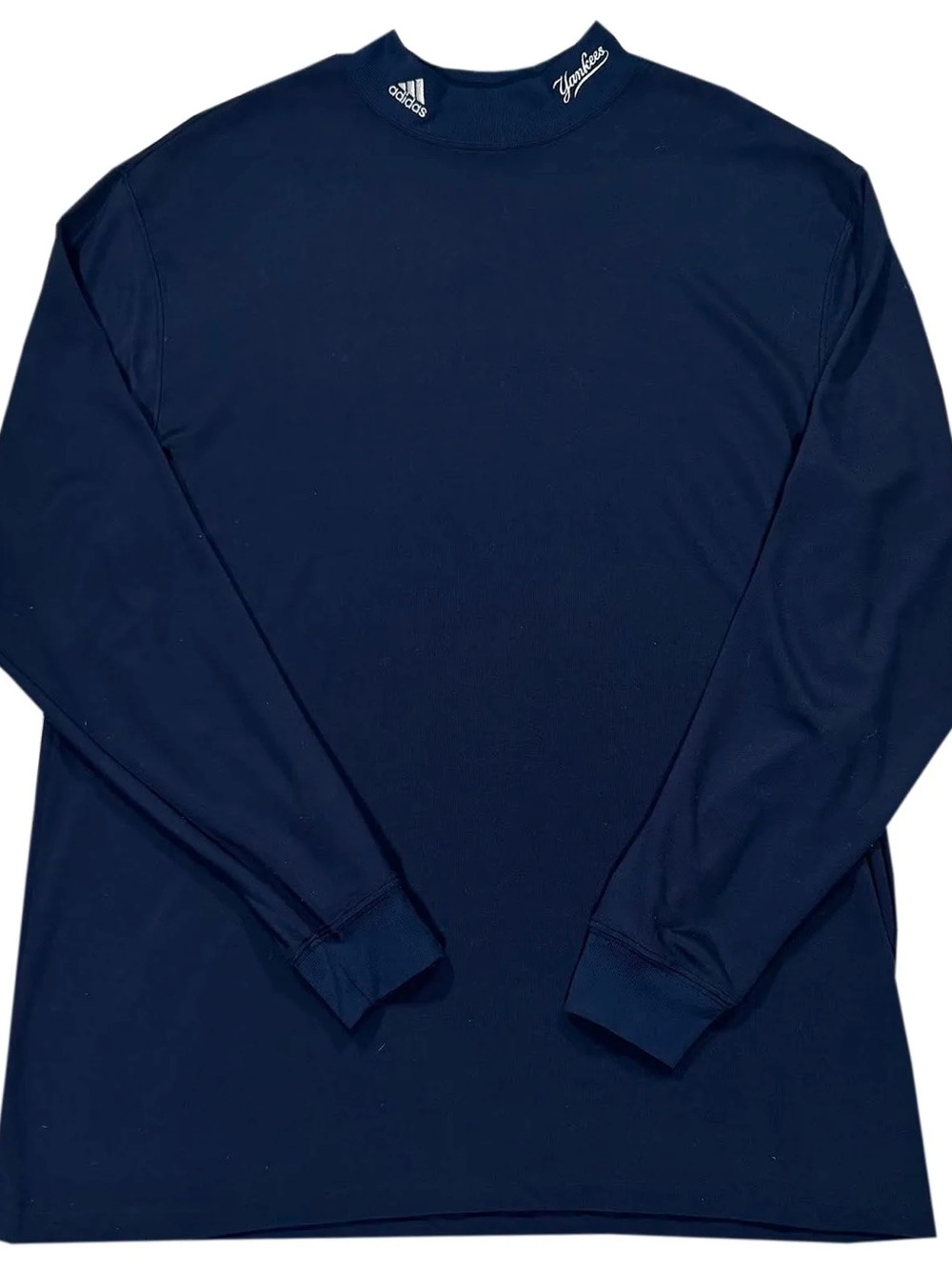 Vintage Adidas New York Yankees Mock Neck Polyester Shirt (Size XL)